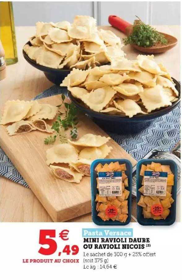 mini ravioli daube ou ravioli nicois pasta versace