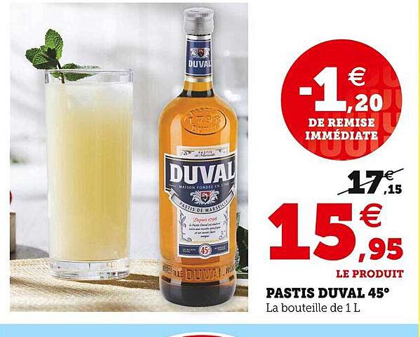 Pastis Duval 45°