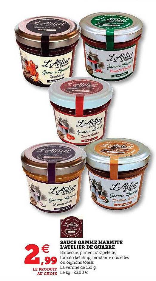 sauce gamme marmite l'atelier de quarre