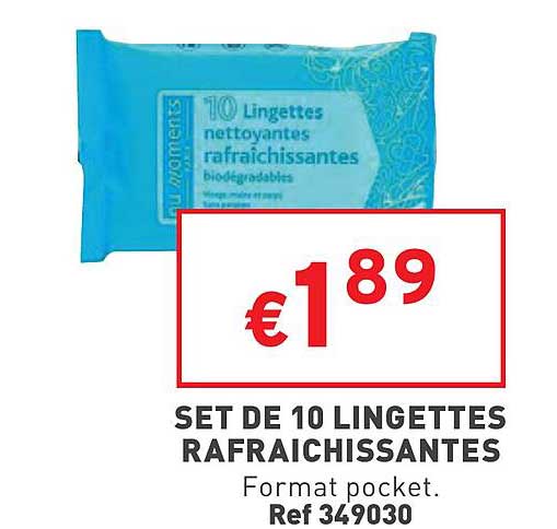 set de 10 lingettes rafraîchissantes