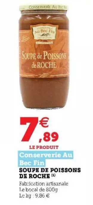 soupe de poissons de roche conserverie au bec fin