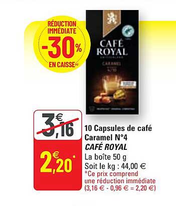 10 capsules de café caramel n°4 café royal