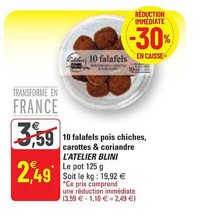 10 falafels pois chiches, carottes & coriandre l'atelier blini