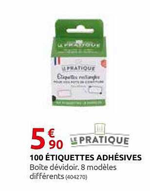 100 étiquettes Adhésives Le Pratique