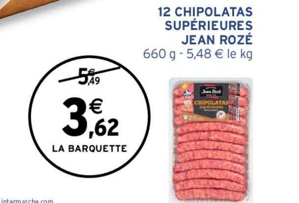 12 Chipolatas Supérieures Jean Rozé