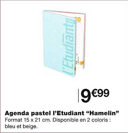 agenda pastel l'étudiant "hamelin"