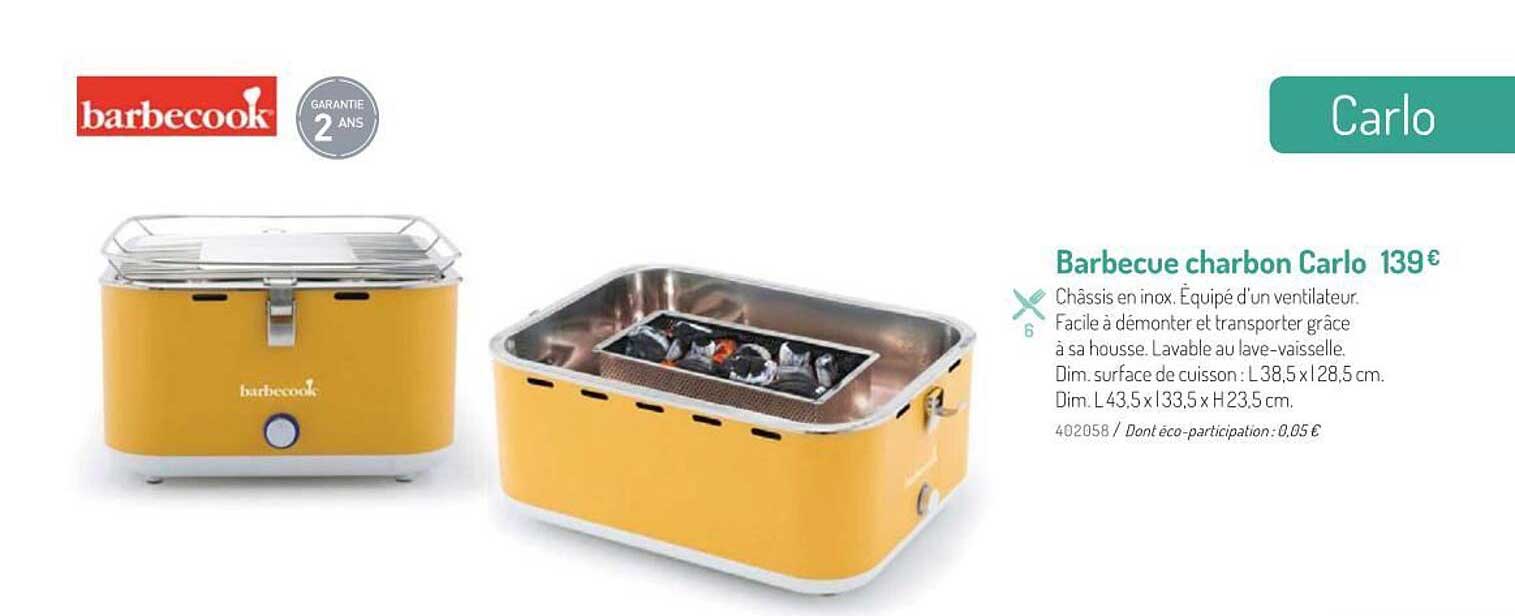 barbecue charbon carlo barbecook