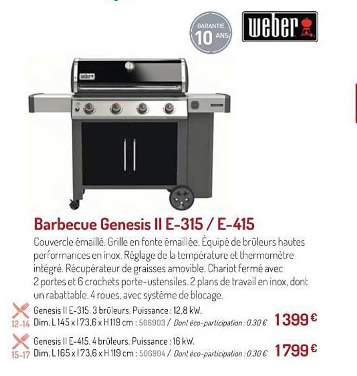 Barbecue Genesis II E-315 - E-415 Weber