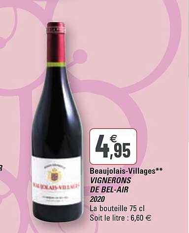beaujolais-villages vignerons de bel-air 2020