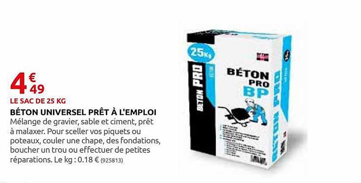 béton universel prêt à l'emploi