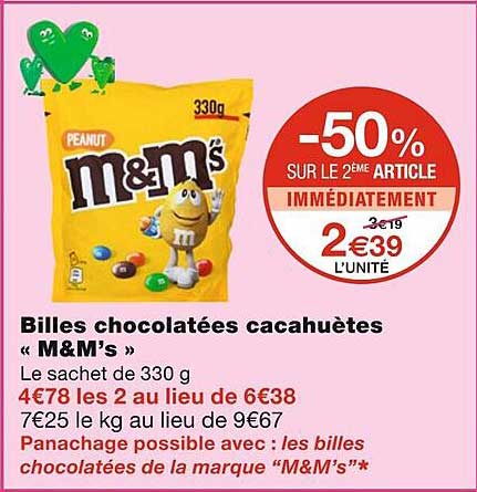 Billes Chocolatées Cacahuètes «m&m's»