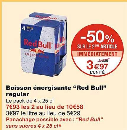 boisson énergisante "red bull" regular
