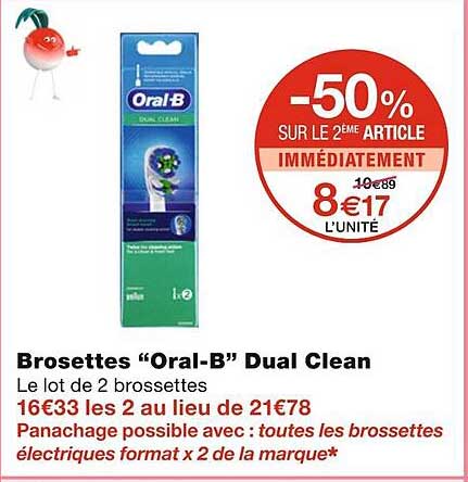 brosettes "oral-b" dual clean