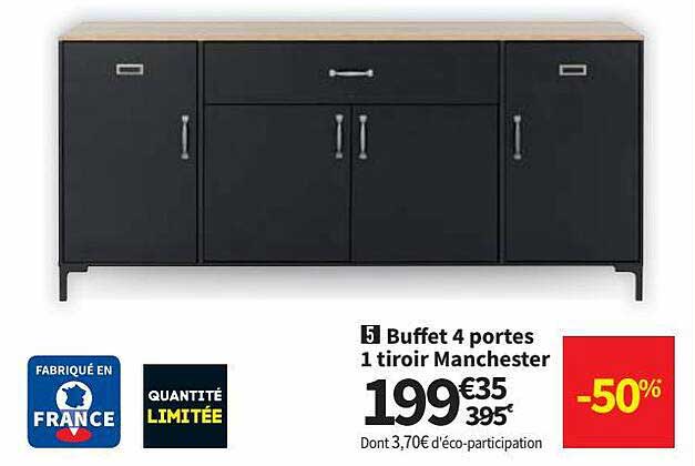 Buffet 4 Portes 1 Tiroir Manchester
