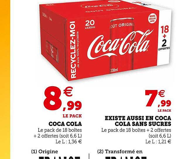 coca cola existe ausse en coca cola sans sucres