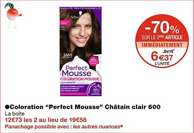 Coloration "perfect Mousse" Châtain Clair 600