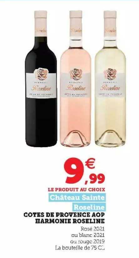 côtes de provence aop harmonie roseline château sainte roseline