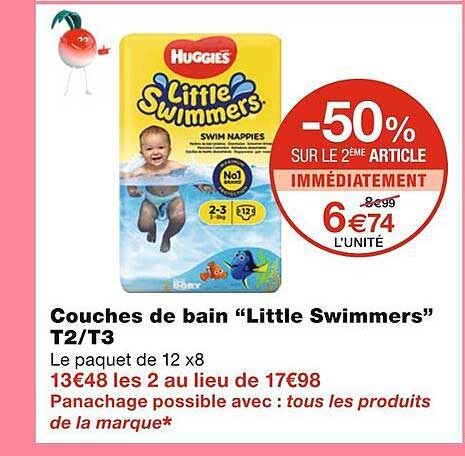 couches de bain "little swimmers" t2-t3