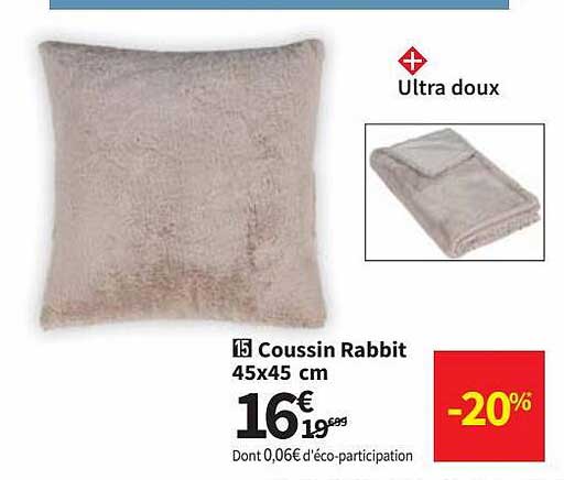 coussin rabbit 45 x 45 cm