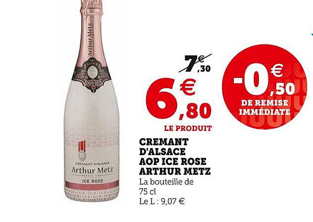 crémant d'alsace aop ice rosé arthur metz