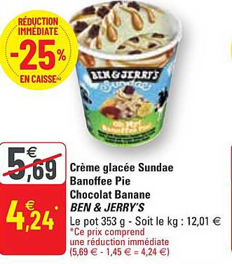 crème glacée sundae banoffee pie chocolat banane ben & jerry's