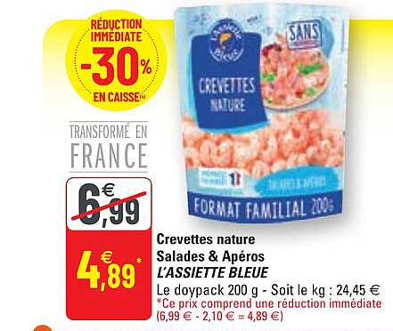 crevettes nature salades & apéros l'assiette bleue