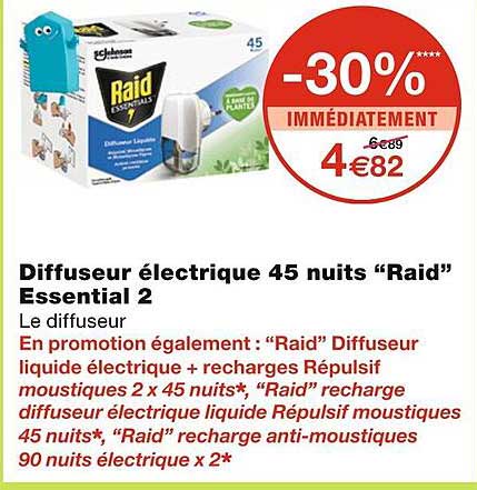 diffuseur électrique 45 nuits "raid" essential 2
