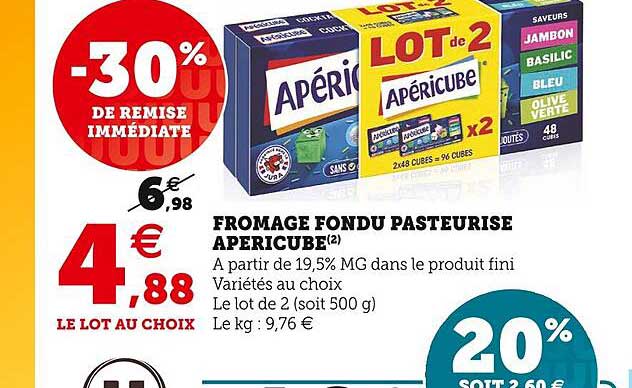 Fromage Fondu Pasteurisé Apéricube
