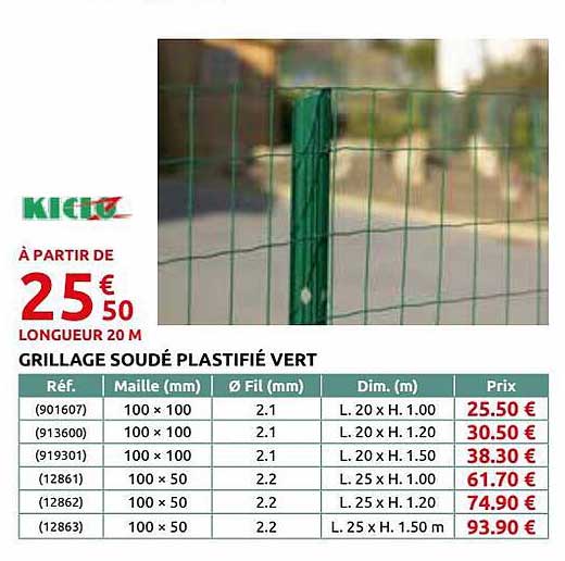 grillage soudé plastifié vert kidoz