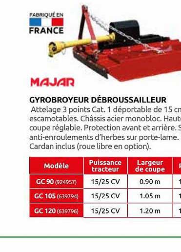 gyrobroyeur débroussailleur majar