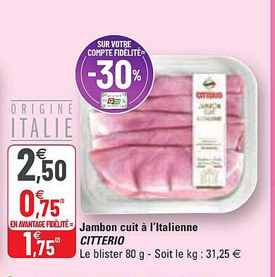 jambon cuit à l'italienne citterio