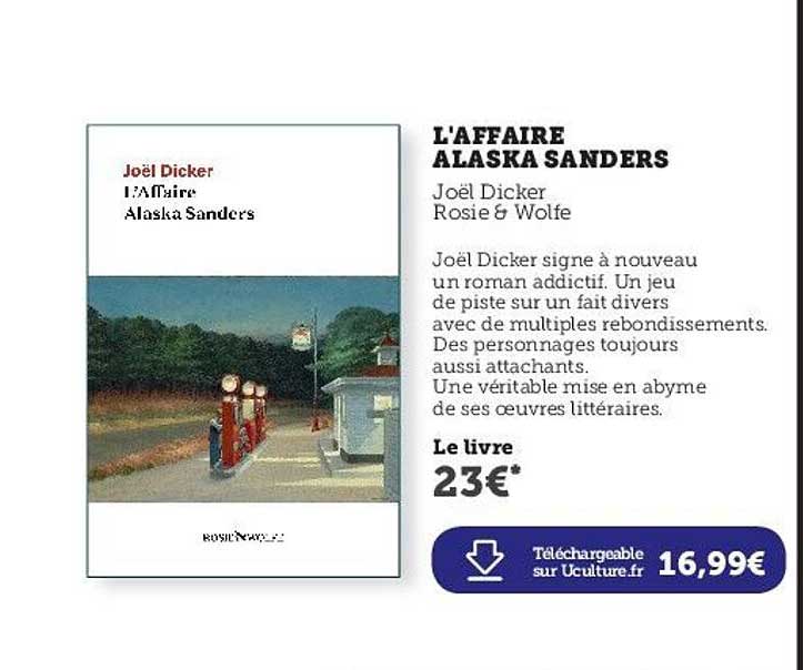 l'affaire alaska sanders - joël dicker
