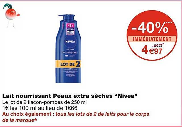 lait nourrissant peaux extra sèches "nivea"