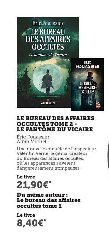 le bureau des affaires occultés tome 2 - le fantôme du vicaire - éric fouassier - albin michel