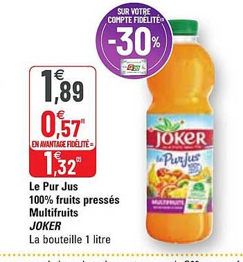 le pur jus 100% fruits pressés multifruits joker