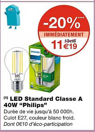 led standard classe a 40w "philips"