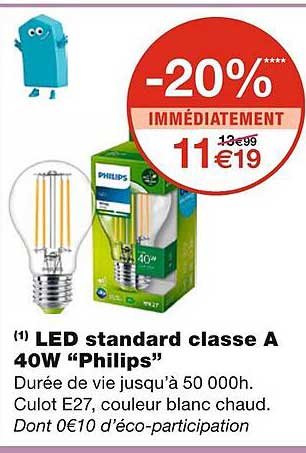 led standard classe a 40w "philips"