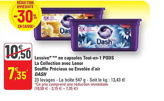 Lessive En Capsules Tout-en-1 Pods La Collection Avec Lenor Souffle Précieux Ou Envolée D'air Dash