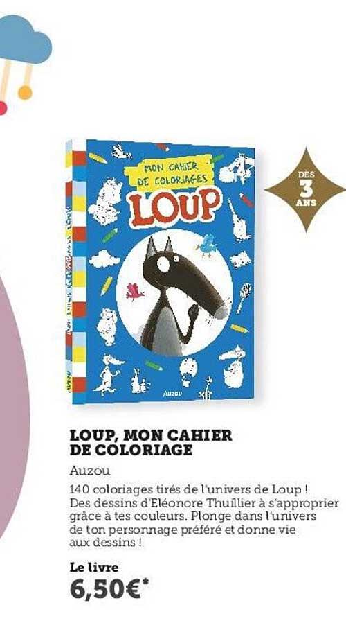 loup, mon cahier de coloriage - auzou