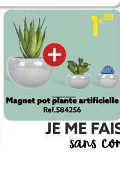 magnet pot plante artificielle
