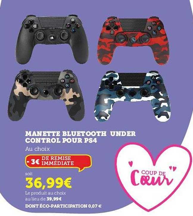 manette bluetooth under control pour ps4