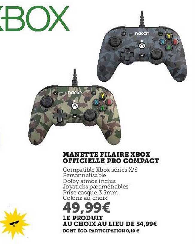 Manette Filaire X Box Officielle Pro Compact