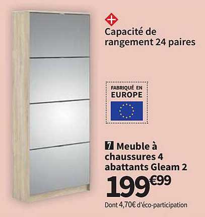 meuble à chaussures 4 abattants gleam 2