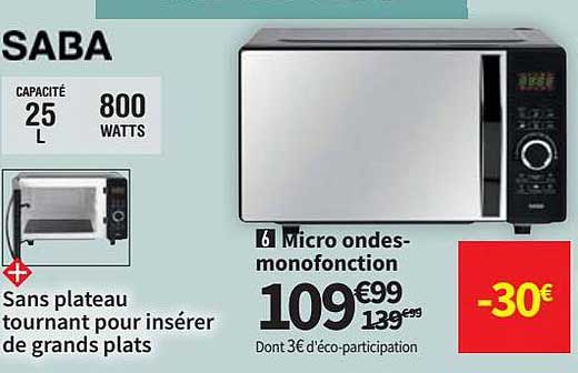 micro-ondes monofonction saba