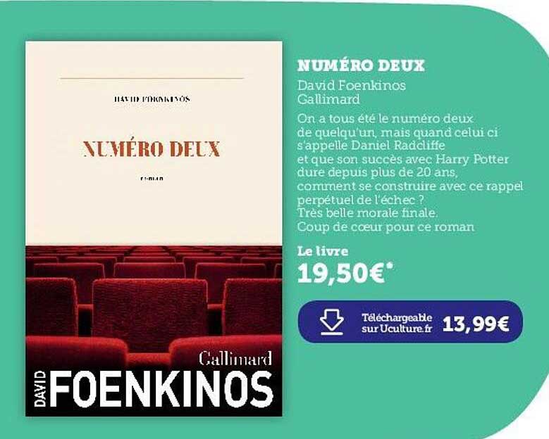 numéro deux - david foenkinos gallimard