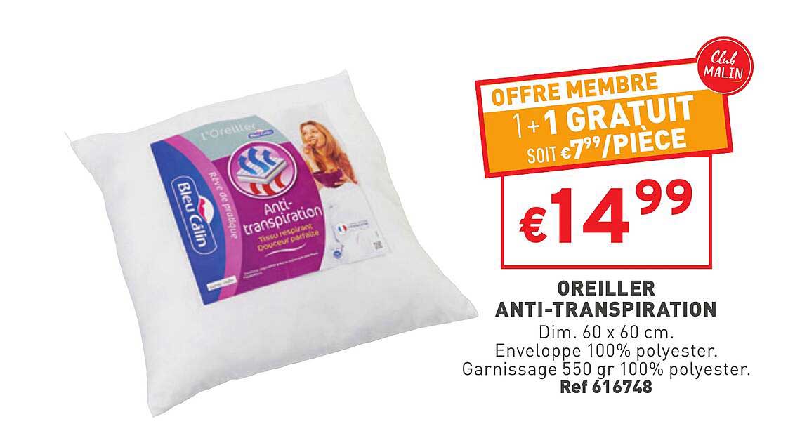 oreiller anti-transpiration