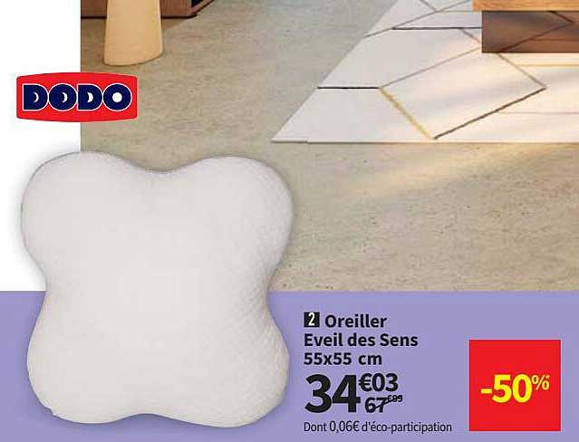 oreiller éveil des sens 55 x 55 cm dodo