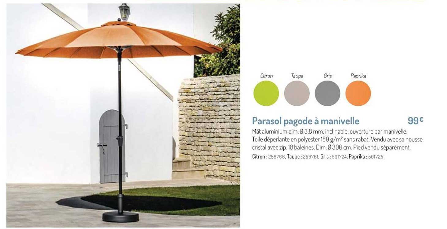 Parasol Pagode à Manivelle