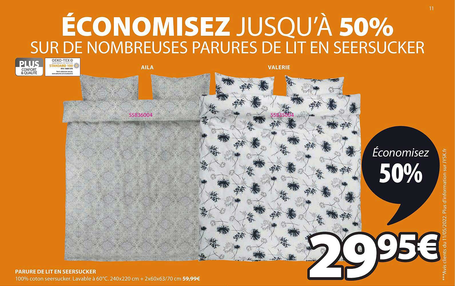 parure de lit en seersucker aila, valerie