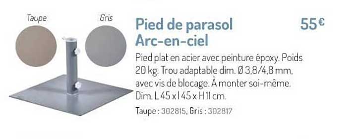 pied de parasol arc-en-ciel